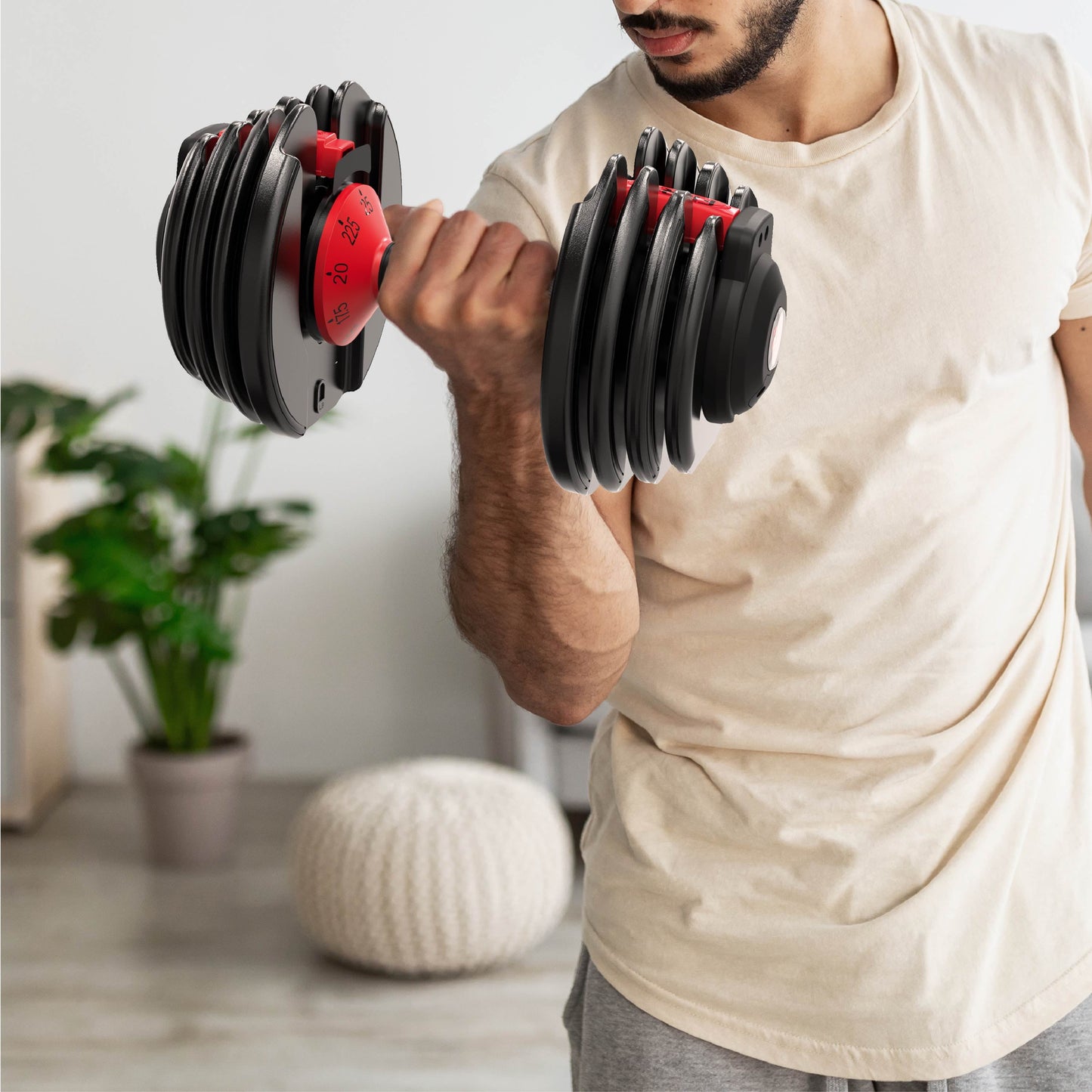 Adjustable Dumbbells, 25Lb Smartbell Dumbbell Set with 9-In-1 Quick-Select Weights, 2.5Lb Increments for Home Gym